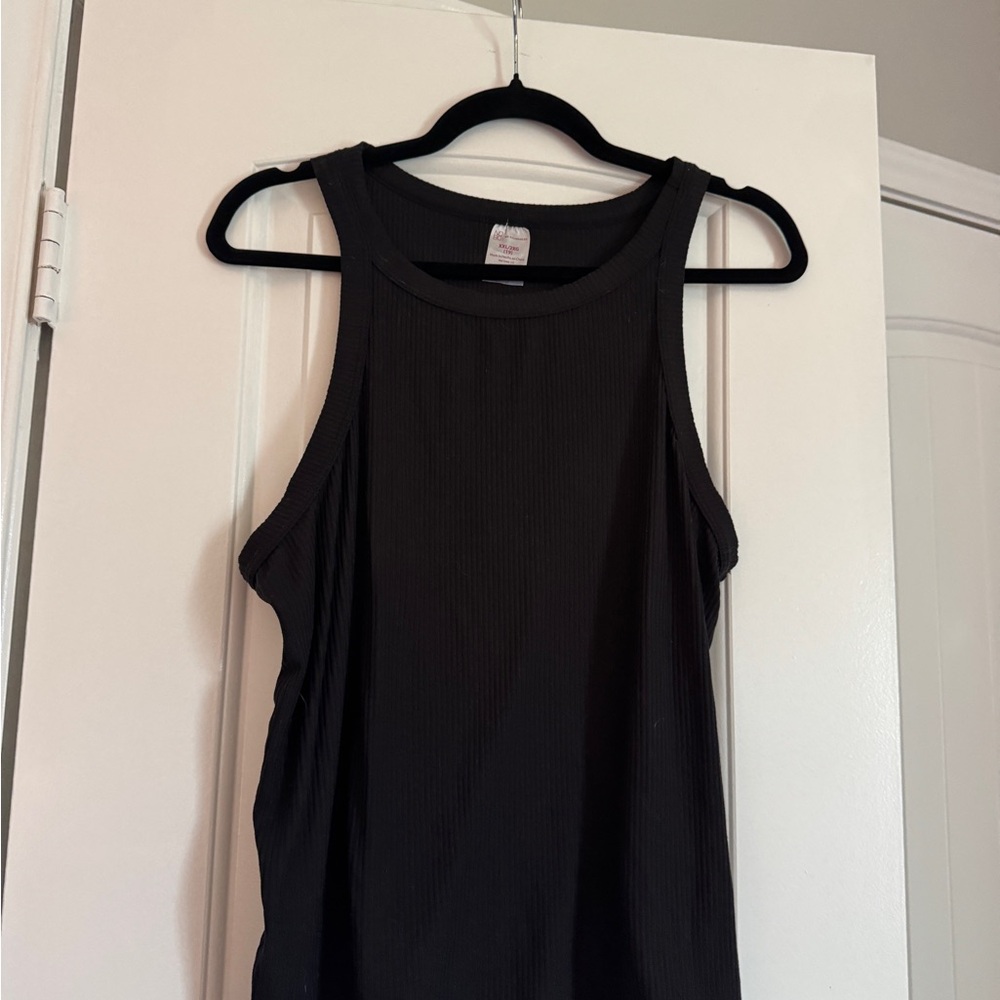 Black Ribbed Tank Top - Classic Women's Sleeveless Top